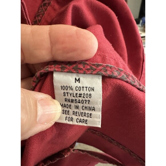 CAbi Jacket Women Size M Brick Red Cotton Long Sleeve Collar Button Front Boho - Picture 5 of 11